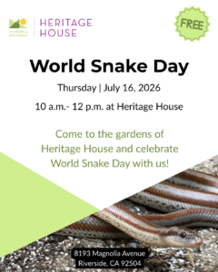 Flyer image of a World Snake Day event.